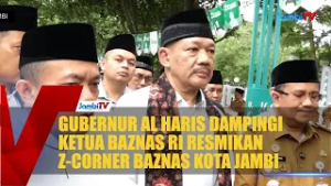 GUBERNUR AL HARIS DAMPINGI KETUA BAZNAS RI RESMIKAN Z CORNER BAZNAS KOTA JAMBI