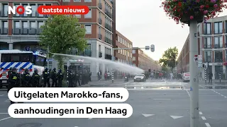 ME zet waterkanon in na Marokkaans straatfeest in Den Haag