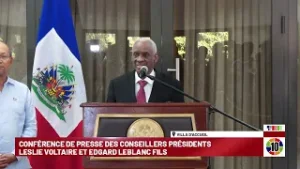 CONFÉRENCE DE PRESSE DES CONSEILLERS PRÉSIDENTS LESLIE VOLTAIRE ET EDGARD LEBLANC FILS