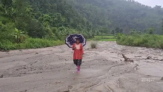 लेदोसहितको बाढीले खोटाङमा धान खेत नष्ट