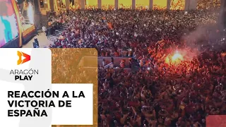 Alegría en Zaragoza por la victoria de España