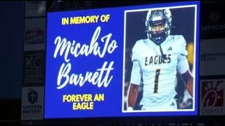 Liberty North honors MicahJo Barnett during football game