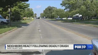 Neighbors react after deadly crash on Indy's northeast side
