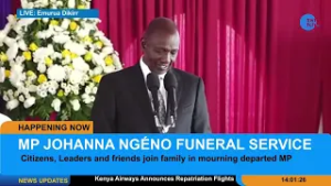 President Ruto offers instant jobs to families of plane crash victims at Johanna Nge'no Funeral