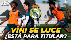 ¿Está para ser TITULAR? Los mejores MOMENTOS de VINI en el entrenamiento del REAL MADRID