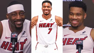 Giannis Antetokounmpo & Bam Adebayo Talk Playing Together, Heat Roster & More at Media Day