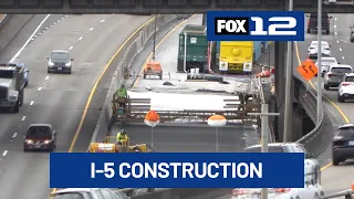 Construction on Portland’s I-5 project running on time, despite forecasted rain