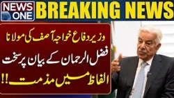 Khawaja Asif Strongly Condemns Maulana Fazlur Rehman's Statement | Breaking News | News One