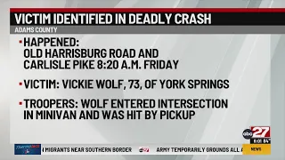 Woman killed in Adams County crash, PSP says