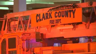 Clark County firefighters respond to brush fire southwest of Las Vegas valley