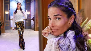 Juana returned after two weeks and served a stunning cold-weather look: printed silk pants and an...