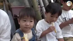 Tasting event for "Olive Bananas" grown outdoors on Shodoshima: Kids satisfied with the "aroma an...