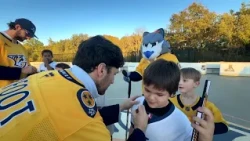 Predators players teach kids street hockey in Nashville