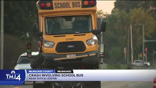 At least 2 injured in crash involving school bus in Milwaukee, officials say