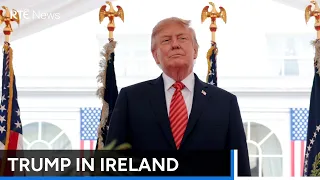 Trump meets President, Taoiseach in Dublin amid protests | RTÉ News