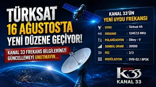 Türksat is switching to a new system on August 16th... Don't forget to update your Kanal 33 frequ...