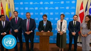 Latvia & others on Georgia - Joint Media Stakeout | United Nations