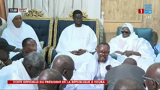 VISITE DU PRÉSIDENT DE LA RÉPUBLIQUE : DISCOURS DU KHALIF GÉNÉRAL DES MOURIDES