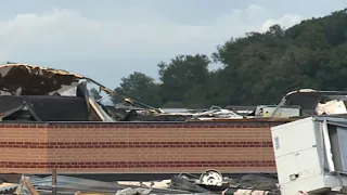 Roof blown off high school in York County following severe storms