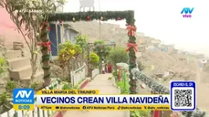 Vecinos de un asentamiento humano crean una hermosa villa navideña