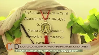 In memory of Julián Dobra: family and friends placed a cross where he was found