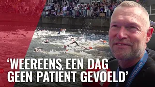 Arjen heeft ALS, maar door zijn vrienden en familie kon hij toch meedoen aan de City Swim