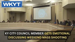 Kentucky City council member gets emotional discussing weekend mass shooting