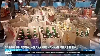KOLAKA MUNICIPAL PUBLIC ORDER AGENCY DESTROYS ILLEGAL ALCOHOL
