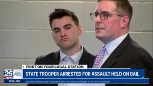 Mass. State Police trooper accused of assault, kidnapping, threatening girlfriend with knives, gun