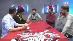 El Polilla con Emiliano Albín y Maxi Rodríguez en Locos por el Fútbol