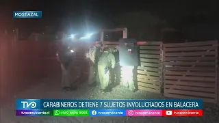 In Mostazal, Carabineros arrest 7 subjects involved in a shooting during a major operation