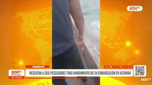 Chimbote: rescatan a seis pescadores tras hundimiento de su embarcación en altamar