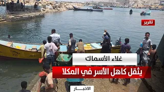 ارتفاع أسعار الأسماك في المكلا يثقل كاهل الأسر