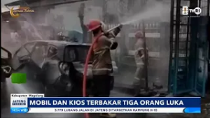 Mobil dan Kios Terbakar Tiga Orang Luka