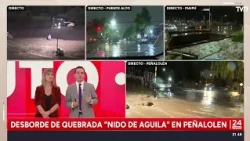 "Nido de Águila" ravine overflows in Peñalolén