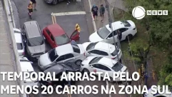 Storm sweeps away at least 20 cars in the south zone of São Paulo