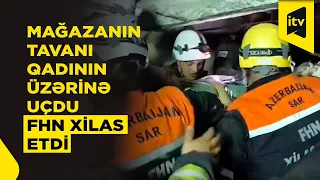 Hövsanda mağazanın tavanı uçub, bir nəfər xəsarət alıb