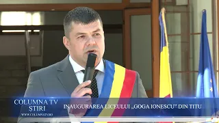 INAUGURATION OF THE "GOGA IONESCU" TECHNOLOGICAL HIGH SCHOOL IN TITU