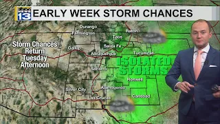 Isolated storm chances in parts of New Mexico Tuesday, high fire danger elsewhere