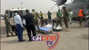 Military Stampede Victim Being Airlifted From KATH To 37 Military Hospital