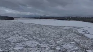 Ice jam on the Swatara Creek in Dauphin County
