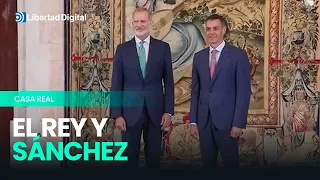 El encuentro entre Felipe VI y Pedro Sánchez en la Almudaina