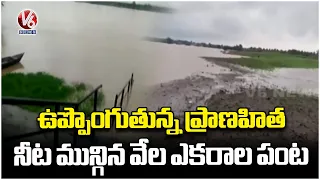 Pranahita River Overflowing, Crops Washed Away With Floods | Adilabad | V6 News