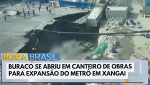 Cratera se abre em rua durante obras na China | Bora Brasil