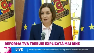 „Guvernul trebuie să își ia timp”: Maia Sandu acuză lacune de comunicare privind reforma fiscală