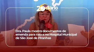 Dr. Paula shows amendment documents for X-ray machine at the São José de Piranhas Municipal Hospital