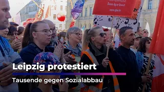 Thousands protest in Leipzig against cuts to social welfare