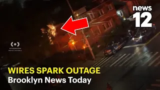 Brooklyn News Today: Crash caught on camera, sparking wires outage
