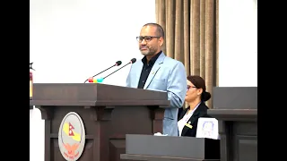 मा. खडक राज पौडेल /संस्कृति, पर्यटन तथा नागरिक उड्डयन मन्त्रालय सम्बन्धी प्रश्नहरूको उत्तर दिनुहुँदै