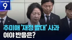 Choo Mi-ae Apologizes for 'Financial Straw' Remark… Ruling Party: "Inappropriate Comment, Take Ac...